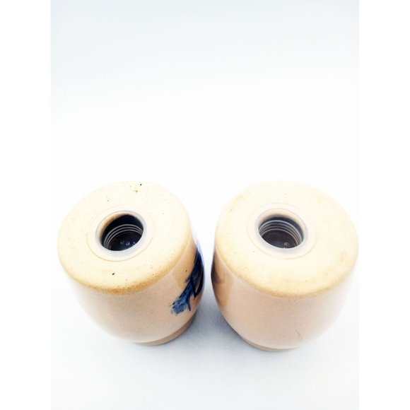 Salt & Pepper Shakers Pottery Stoneware Country Style Barn Scene Vintage 80s 3" - Picture 12 of 12